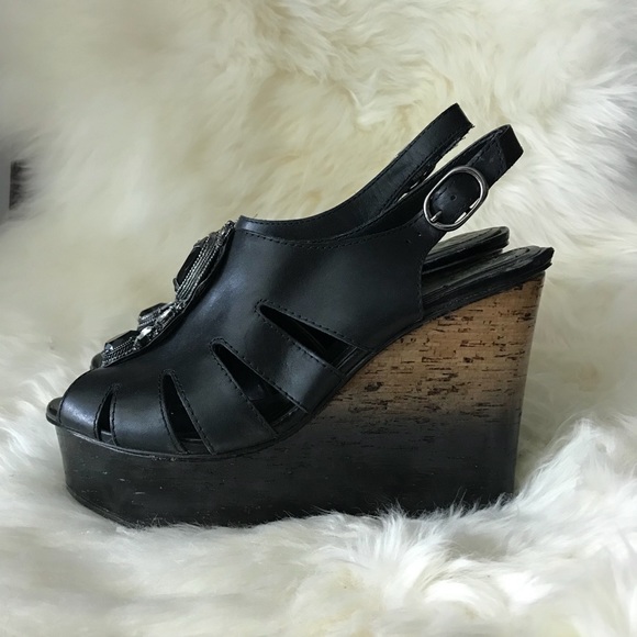 BCBG Ombre Platform Rhinestone Mules, Size 37.5 - Picture 5 of 6